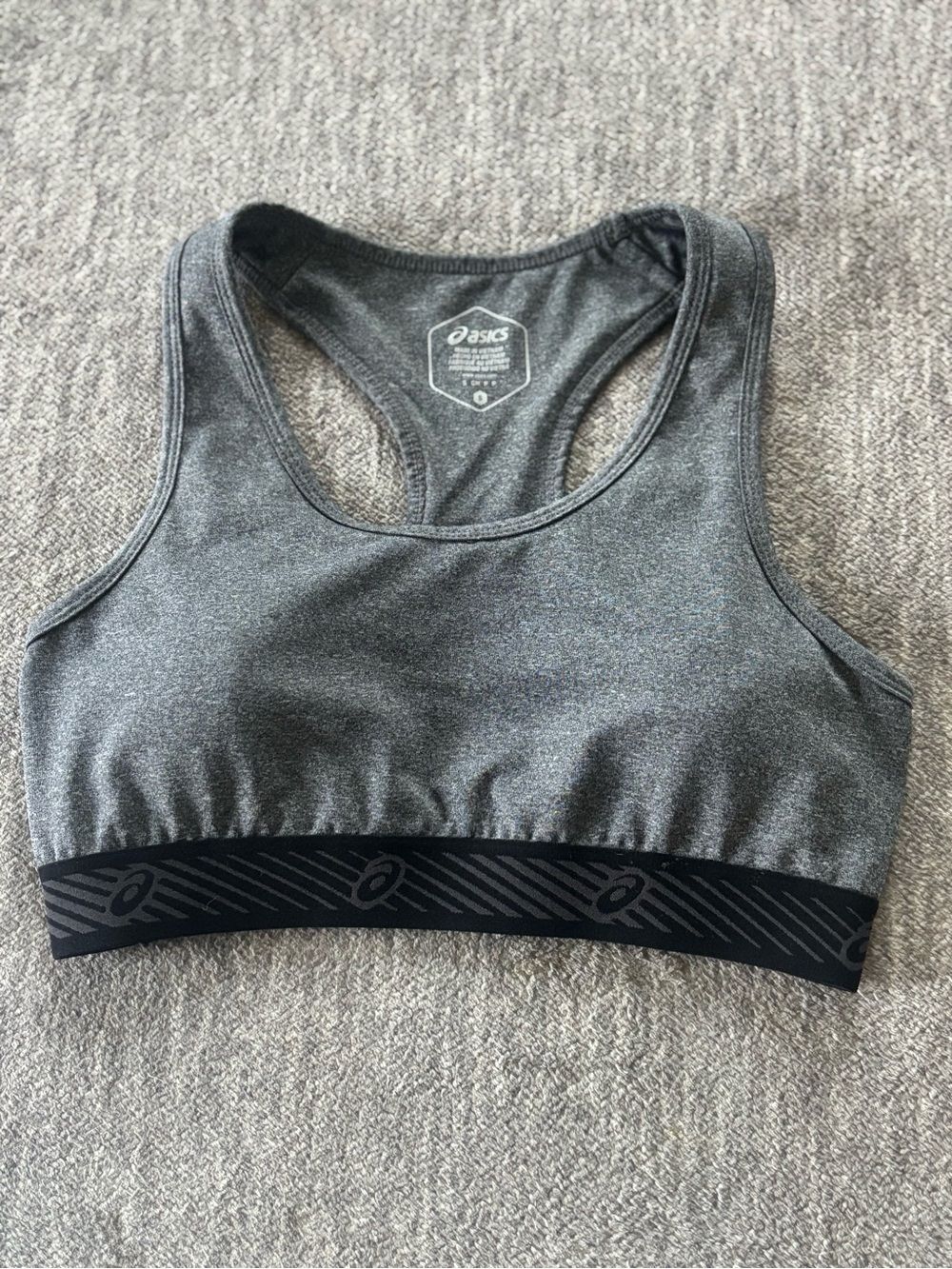 ASICS Gray Racerback Sports Bra Size S